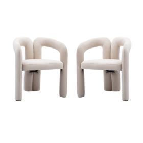COOLMORE Contemporary Designed Fabric Upholstered Accent/Dining Chair /Barrel Side Chairs Kitchen Armchair for Living Room set of 2