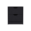 Basilea 2 Drawers Nightstand; Pull Out System -Black
