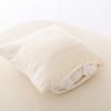 136.6" Stylish Curved sofa Sectional Sofa Chenille Fabric Sofa Couch with Three Throw Pillows for Living Room, Beige