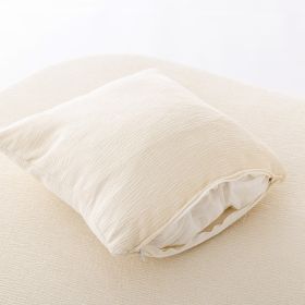 136.6" Stylish Curved sofa Sectional Sofa Chenille Fabric Sofa Couch with Three Throw Pillows for Living Room, Beige