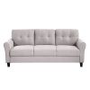 Modern Living Room Sofa Set Linen Upholstered Couch Furniture for Home or Office ,Light Grey,(1+2+3-Seat,Old Sku:SG000368AAA)