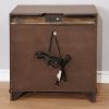 Brown Cherry Solid wood 1pc Nightstand Nickel Round Knob Transitional Style 3-Drawers Nightstand w Under Nightlight