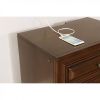 Brown Cherry Solid wood 1pc Nightstand Nickel Round Knob Transitional Style 3-Drawers Nightstand w Under Nightlight