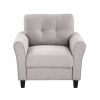Modern Living Room Sofa Set Linen Upholstered Couch Furniture for Home or Office ,Light Grey,(1+2+3-Seat,Old Sku:SG000368AAA)