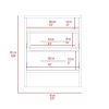 Eter Nightstand; Superior Top; Two Drawers -White / Light Oak