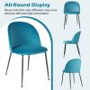 Set of 2 Upholstered Velvet Dining Chair with Metal Base for Living Room