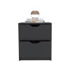 Nightstand Gandu, Two Drawers, Black Wengue Finish