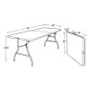 Deluxe 8 foot x 30 inch Fold-in-Half Blow Molded Folding Table, White