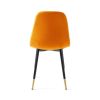 Orange Velvet Tufted Accent Chairs with Golden Color Metal Legs, Modern Dining Chairs for Living Room,Set of 2