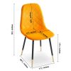 Orange Velvet Tufted Accent Chairs with Golden Color Metal Legs, Modern Dining Chairs for Living Room,Set of 2