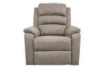Modern Light Brown Color Burlap Fabric Recliner Motion Recliner Chair 1pc Couch Manual Motion Living Room Furniture