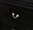 1pc Black Finish Two Drawers Louis Philip Nightstand Solid Wood Contemporary & Simple Style