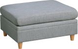 Living Room Furniture 7pc Modular Sofa Set Light Grey Dorris Fabric Couch 4x Corner Wedges 2x Armless Chair And 1x Ottoman