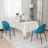 Set of 2 Upholstered Velvet Dining Chair with Metal Base for Living Room