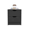 Nightstand Gandu, Two Drawers, Black Wengue Finish