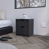 Nightstand Gandu, Two Drawers, Black Wengue Finish