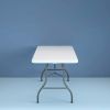 Deluxe 8 foot x 30 inch Fold-in-Half Blow Molded Folding Table, White