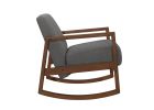 1pc Rocker Accent Chair Modern Living Room Plush Cushion Gray Soft Upholstery Hardwood Frame Elegant Style Comfort Relax