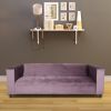Velvet Sofa for Living Room, Modern 3-Seater Sofas Couches for Bedroom, Office, and Apartment with Solid Wood Frame (Lavender)