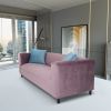 Velvet Sofa for Living Room, Modern 3-Seater Sofas Couches for Bedroom, Office, and Apartment with Solid Wood Frame (Lavender)