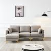 ADF Living Room Furniture Modern Leisure L Shape Couch Grey Fabric