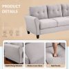 Modern Living Room Sofa Set Linen Upholstered Couch Furniture for Home or Office ,Light Grey,(1+2+3-Seat,Old Sku:SG000368AAA)