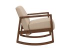 1pc Rocker Accent Chair Modern Living Room Plush Cushion Brown Soft Upholstery Hardwood Frame Elegant Style Comfort Relax