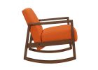 1pc Rocker Accent Chair Modern Living Room Plush Cushion Orange Soft Upholstery Hardwood Frame Elegant Style Comfort Relax