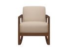 1pc Rocker Accent Chair Modern Living Room Plush Cushion Brown Soft Upholstery Hardwood Frame Elegant Style Comfort Relax