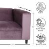 Velvet Sofa for Living Room, Modern 3-Seater Sofas Couches for Bedroom, Office, and Apartment with Solid Wood Frame (Lavender)