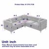 81.5-Inch Oversized Corner Sofa, L-Shaped Sectional Couch, 5-Seater Corner Sofas with 3 Cushions for Living Room, Bedroom, Apartment, Office