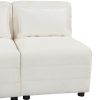 Free-Combined Sectional Sofa 5-seater Modular Couches with Storage Ottoman, 5 Pillows for Living Room, Bedroom, Office, Cream