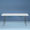 Deluxe 8 foot x 30 inch Fold-in-Half Blow Molded Folding Table, White