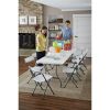 Deluxe 8 foot x 30 inch Fold-in-Half Blow Molded Folding Table, White