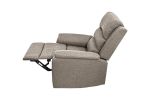 Modern Light Brown Color Burlap Fabric Recliner Motion Recliner Chair 1pc Couch Manual Motion Living Room Furniture