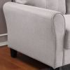 Modern Living Room Sofa Set Linen Upholstered Couch Furniture for Home or Office ,Light Grey,(1+2+3-Seat,Old Sku:SG000368AAA)