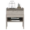 DEPOT E-SHOP Caladium Nightstand, One Drawer, One Open Shelf, Light Gray