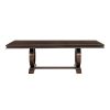 Modern Traditional 1pc Dining Table with Self Storing Extension Leaf Dark Cherry Finish Ring Shape Base Dining Furniture