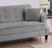 Contemporary Living Room Adjustable Sofa Gray Burnt-Out Fabric Couch Plush Storage Couch 1pc Futon Sofa w Pillows Tufted Back Rolled Arms