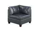 Contemporary Genuine Leather Black Tufted 8pc Sectional Set 3x Corner Wedge 3x Armless Chair 2x Ottomans Living Room Furniture Sofa Couch