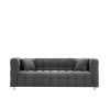 Grey teddy fleece sofa 80 inch discharge in living room bedroom with two throw pillows hardware foot support