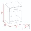 Eco Nightstand; Superior Top; One Drawer; Lower Shelf -Black