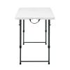 4 Foot Adjustable Height Folding Plastic Table, Indoor Outdoor White Granite