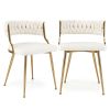 Upholstered Dining Chairs with Golden Metal Legs for Living Room