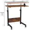 Rolling & Height adjustable P2 15MM Chipboard & Steel Side Table with Baffle