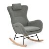 Rocking Chair - with rubber leg and cashmere fabric, suitable for living room and bedroom