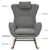 Rocking Chair - with rubber leg and cashmere fabric, suitable for living room and bedroom