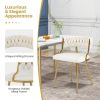 Upholstered Dining Chairs with Golden Metal Legs for Living Room