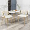 Upholstered Dining Chairs with Golden Metal Legs for Living Room