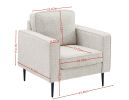 Living Room Upholstered Sofa with high-tech Fabric Surface/ Chesterfield Tufted Fabric Sofa Couch, Large-White.